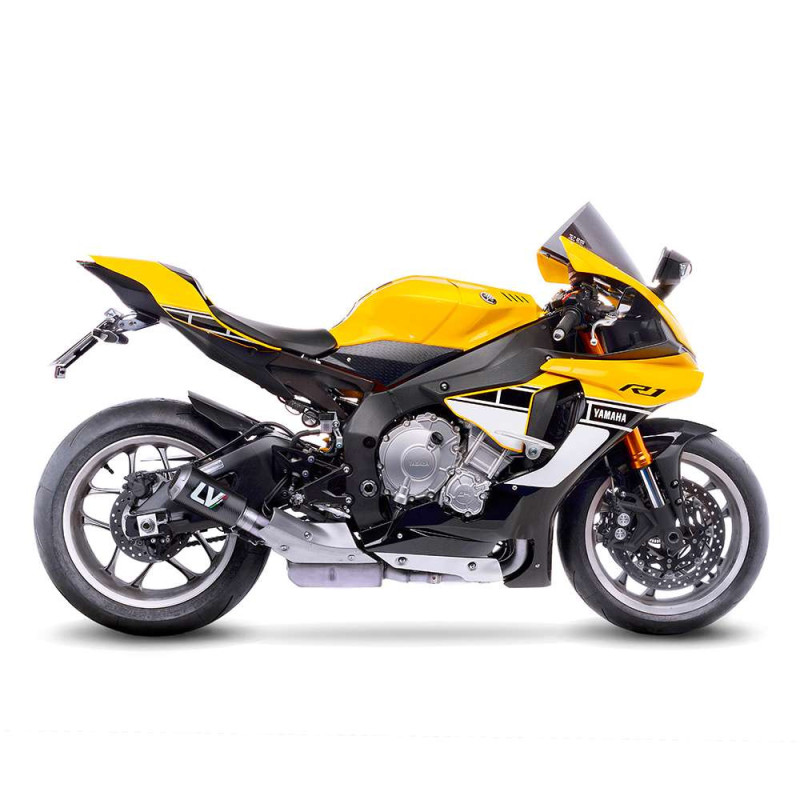Escape de fibra de carbono LeoVince LV-10 para Yamaha YZF-R1M 17-19, codigo de carbono 15201CU