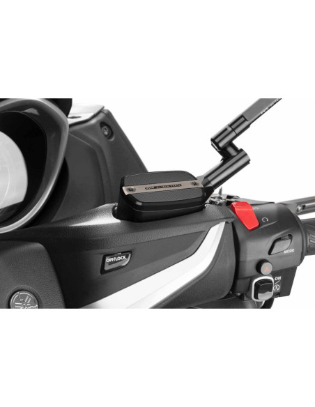 Tapon deposito liquido freno delantero Puig delantero/trasero para Yamaha T-Max 530 DX 17-19 plata