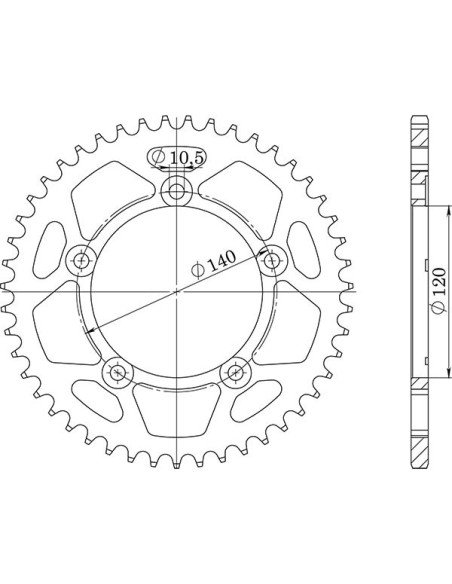 Sgr Corona S AC P525-D43 para Triumph Scrambler 865 08-15