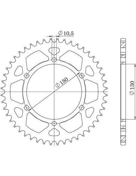 SGR Corona S AC P525-D46 para Yamaha FZ8 sin ABS 800 13-15