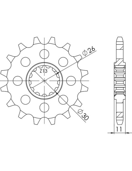 Pinon sgr s ac p525-d16 yamaha fz8 n/abs (rn255/rn256) 13-15