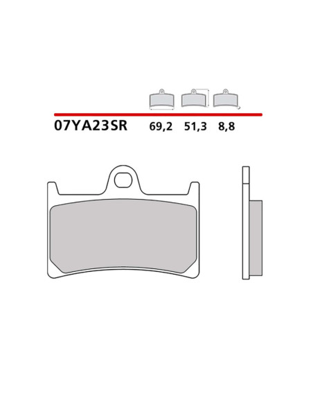 Kit de plaquettes de frein avant Brembo compatible avec Yamaha TDM 900 2004-2007 (YA23SR)