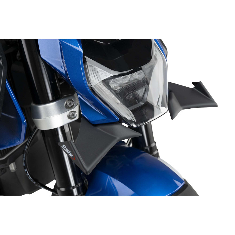 Spoiler delantero Puig Downforce para BMW R1300R naked Performance 2025 negro mate.
