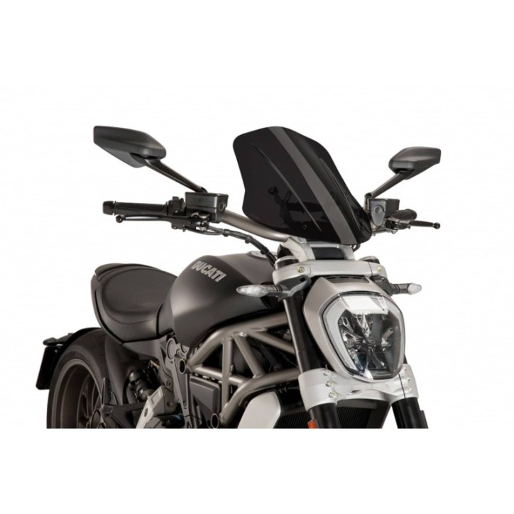 PUIG CUPOLINO NAKED N.G. TOURING REGOLABILE PER DUCATI X DIAVEL S 16-18 FUME SCURO