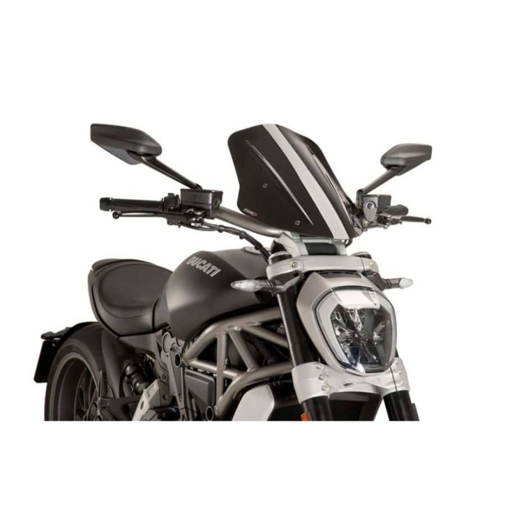 PUIG CUPOLINO NAKED N.G. TOURING REGOLABILE PER DUCATI X DIAVEL S 16-18 NERO