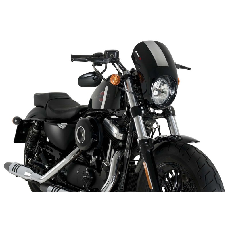 PUIG CUPOLINO SEMICARENATO ANARCHY HARLEY D. SPORTSTER FORTY-EIGHT XL1200X 15-20 NERO