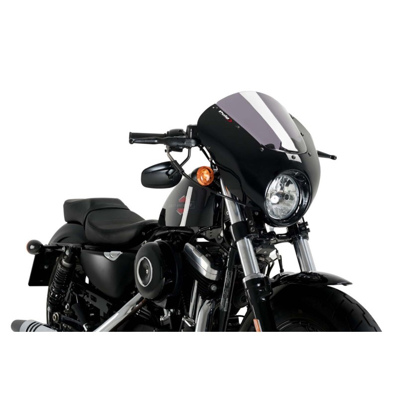 PUIG PARE - BRISE SEMI-CARENE DARK NIGHT HARLEY D. SPORTSTER FORTY-EIGHT XL1200X 15-20 FUMEE CLAIR