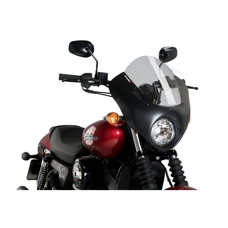 PUIG CUPOLINO SEMICARENATO DARK NIGHT HARLEY D. STREET 750 XG750 15-20 FUME CHIARO