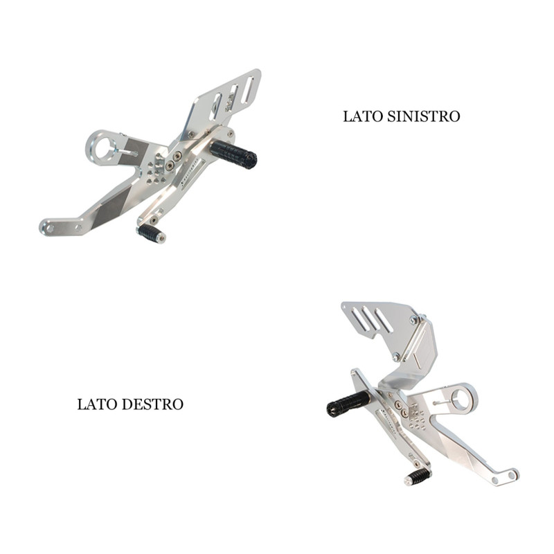 Repose-pieds fixe pour moto de course Yamaha MT 01/05/12, argent
