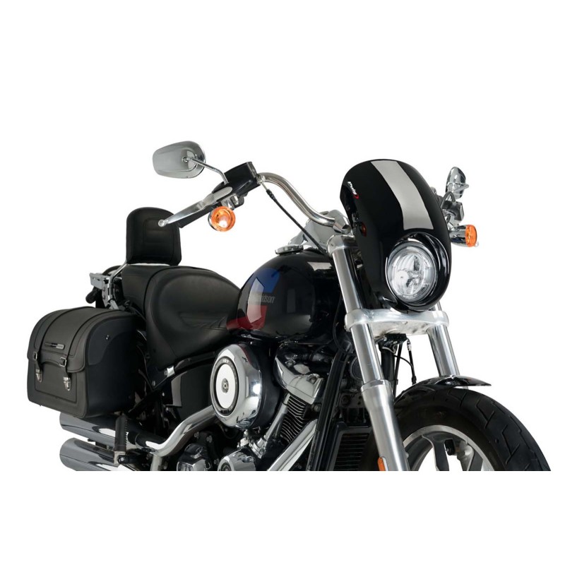 PUIG CUPOLINO SEMICARENATO ANARCHY PER HARLEY DAVIDSON SOFTAIL LOW RIDER FXLR ANNO 18-20 COLORE NERO