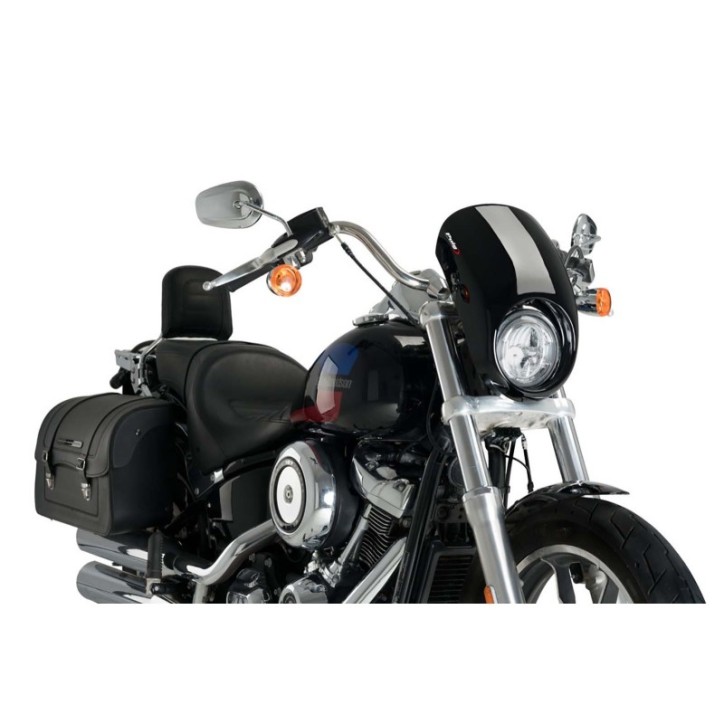 PUIG CUPOLINO SEMICARENATO ANARCHY PER HARLEY D. SOFTAIL LOW RIDER FXLR 18-20 NERO