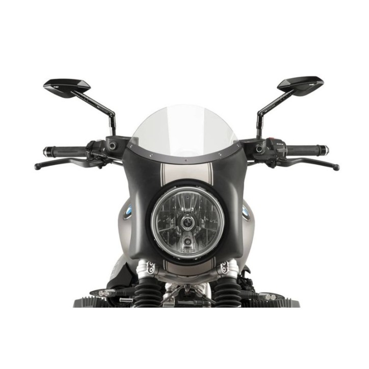 PUIG CUPOLINO SEMICARENATO PER BMW R NINE T SCRAMBLER 16-20 TRASPARENTE-NERO