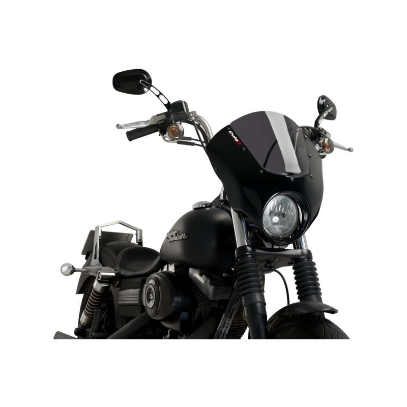 PUIG CUPOLINO SEMICARENATO DARK NIGHT PER HARLEY DAVIDSON DYNA STREET BOB FXDB/I ANNO 06-17 COLORE FUME SCURO