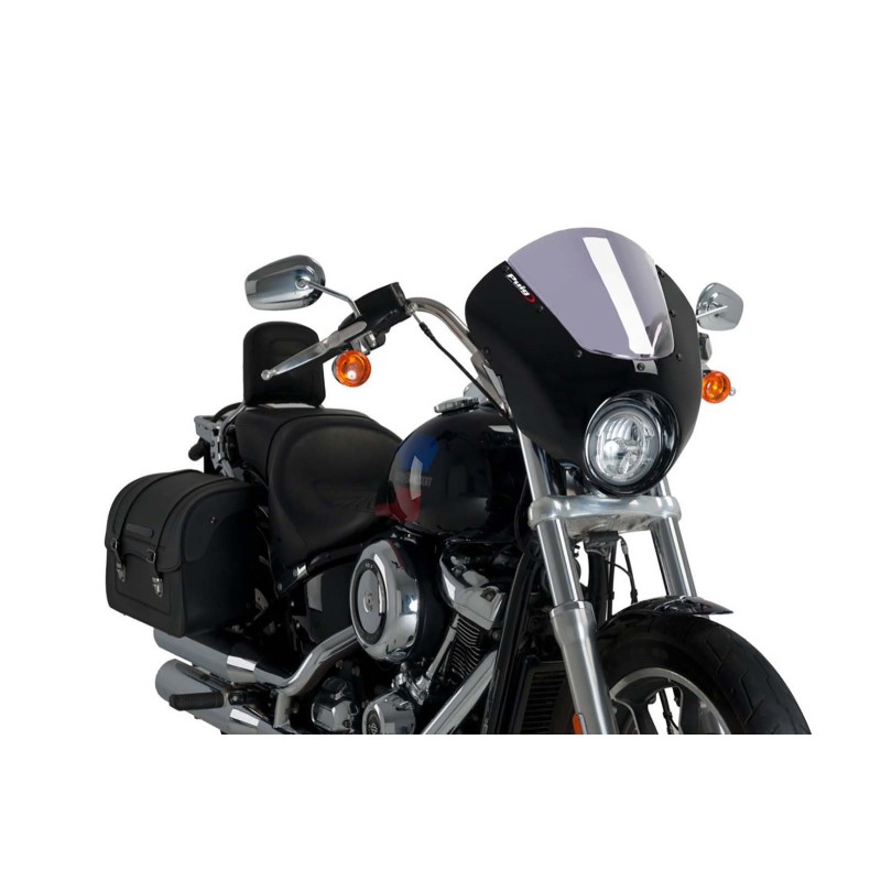 PUIG CUPOLINO SEMICARENATO DARK NIGHT PER HARLEY DAVIDSON SOFTAIL LOW RIDER FXLR ANNO 18-20 COLORE FUME CHIARO