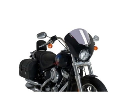 PUIG CUPOLINO SEMICARENATO DARK NIGHT PER HARLEY DAVIDSON SOFTAIL LOW RIDER FXLR ANNO 18-20 COLORE FUME CHIARO