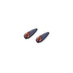 PUIG LED TURN SIGNALS SPEED ORANGE MODEL - Orange lenses and carbon base - Not approved - Dimensions: 60x23 mm. - COD. 1077T