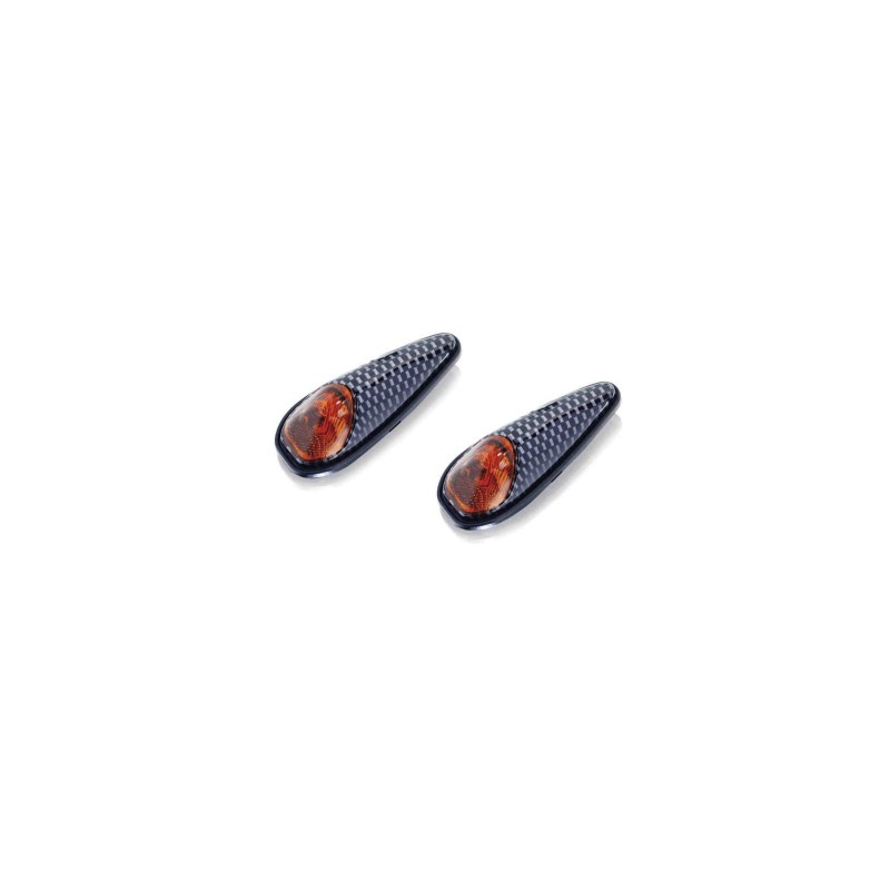 PUIG FLECHAS LED SPEED MODELO NARANJA - Lentes naranja y base de CARBON LOOK - No homologados - Dimensiones: 60x23 mm. - BACALAO