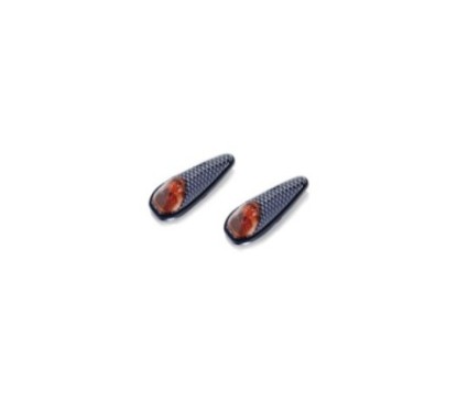 PUIG LED TURN SIGNALS SPEED ORANGE MODEL - Orange lenses and carbon base - Not approved - Dimensions: 60x23 mm. - COD. 1077T