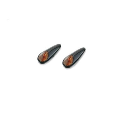 PUIG LED TURN SIGNALS SPEED ORANGE MODEL - Orange lenses and black base - Not approved - Dimensions: 60x23 mm. - COD. 2546T