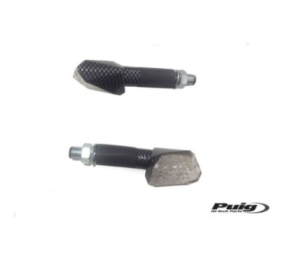 PUIG LED INDICATORS RUBI' MODEL LONG VERSION CARBON LOOK - Transparent lenses - Approved according to European standards -