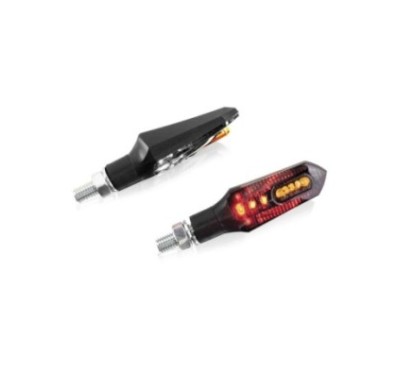 PUIG LED-BLINKER MODELL REAR STICK SCHWARZ - GER,UCHERTE GL,SER - DAS SET BEINHALTET POSITIONSLICHT, BREMSLICHT UND BLINKER -