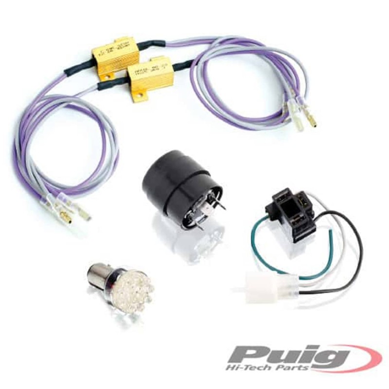 PUIG RESISTORS FOR LED TURN SIGNALS - Product made for motorcycles that mount indicators with the original 25 Watt lamp, resista