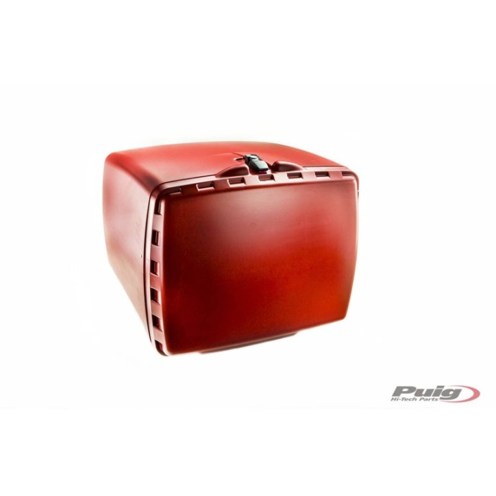 PUIG TOP CASE MEGA BOX MODEL WITH RED PADLOCK - COD. 2328R - Made of polypropylene. Dimensions (HxWxD): 400x560x580