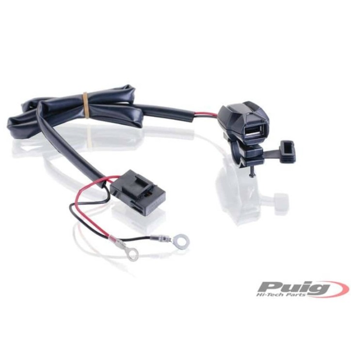 PUIG KIT CARGADOR DE BATERIAS USB NEGRO - COD. 6840N - Entradas: 12V. Salidas: 2,5A.