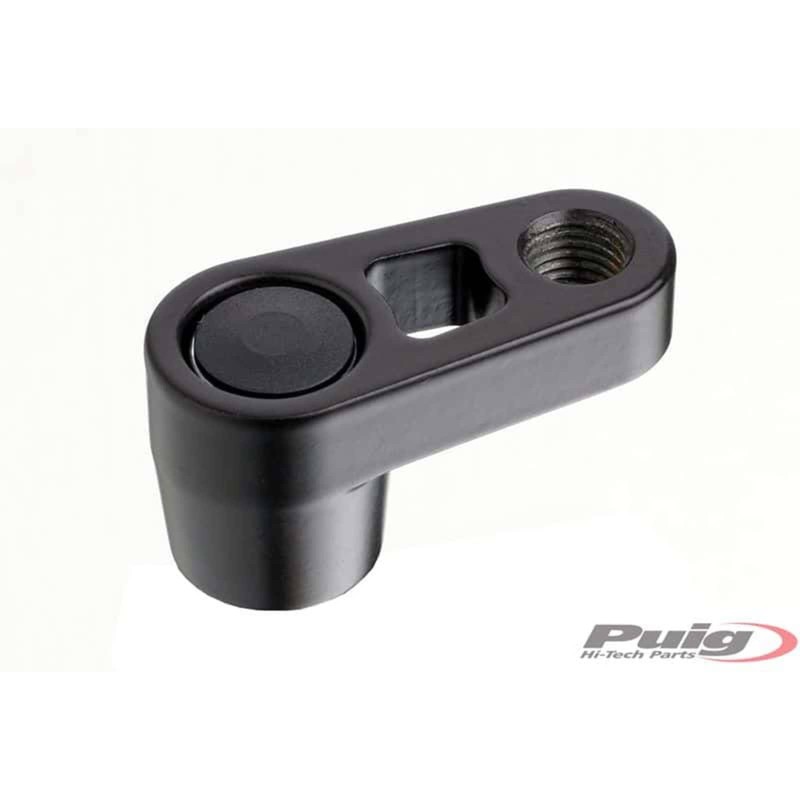 PUIG BLACK REAR MIRROR DISTANCE ADJUSTER - COD. 5021N - Left side M10 thread.