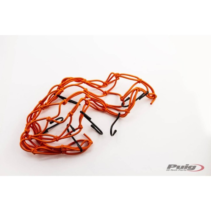 PUIG ORANGE ELASTIC OBJECT HOLDER NET - COD. 0788T - Perfect for carrying objects on the rear seat. Dimensions: