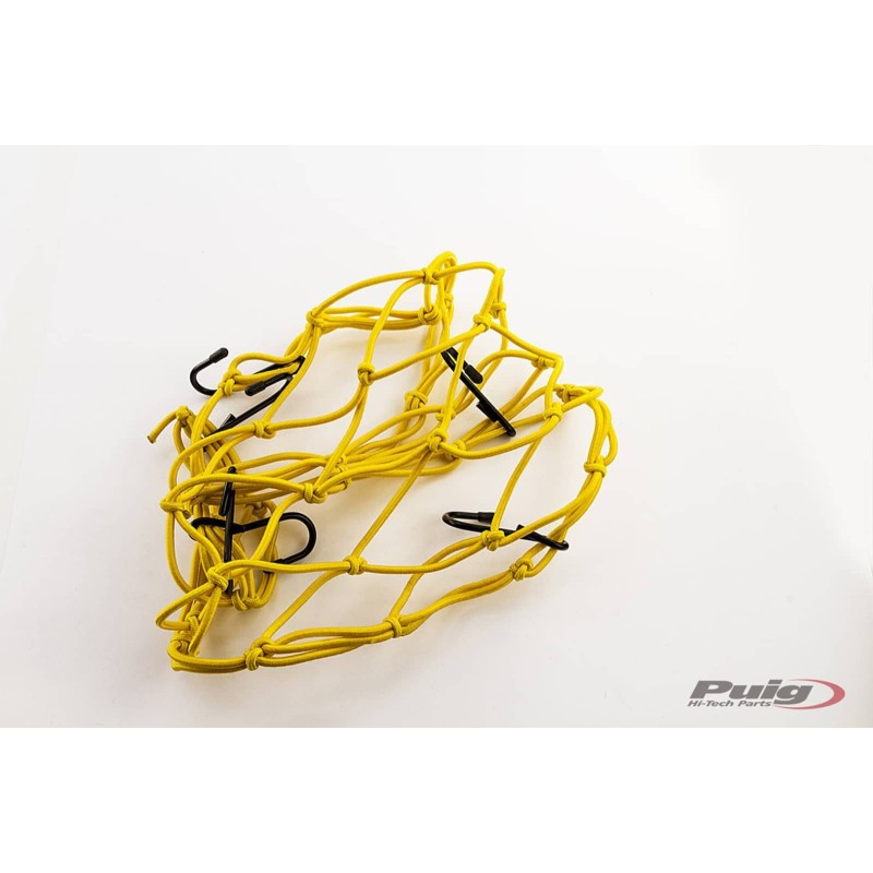 FILET PORTE-OBJETS ELASTIQUE JAUNE PUIG - COD. 0788G - IdEal pour transporter des objets dans la selle ARRIERE. Dimensions : 350