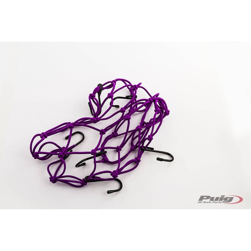 PUIG FILET ELASTIQUE POUR PORTE-OBJETS VIOLET - COD. 0788L - IdEal pour transporter des objets dans la selle ARRIERE. Dimensions