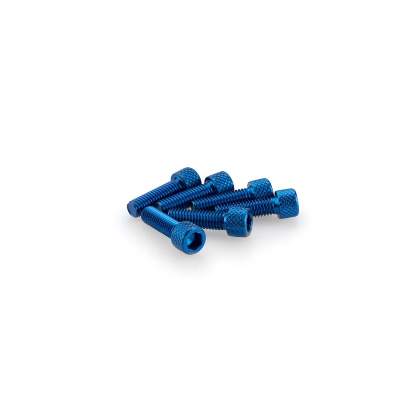 PUIG KIT VIS ANODIZZATE BLEU - COD. 0364A - Testa cilindrica, cava esagonale. Blister da 6 pezzi. Misura M6 x 20 mm.