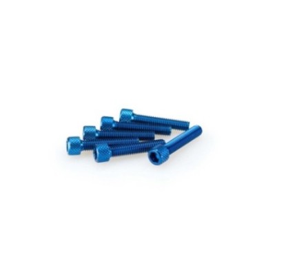 PUIG KIT VIS ANODIZZATE BLEU - COD. 0258A - Testa cilindrica, cava esagonale. Blister da 6 pezzi. Misura M6 x 30 mm.