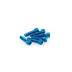 PUIG BLUE ANODIZED SCREWS KIT - COD. 0473A - Cylindrical head, hexagon socket. Blister of 6 pieces. Size M8 x 30mm.