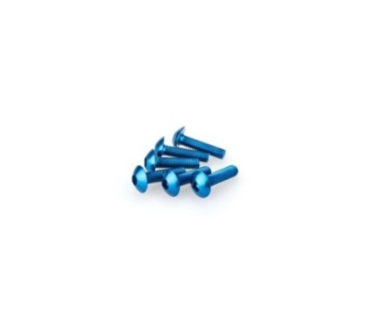 PUIG KIT VIS ANODIZZATE BLEU - COD. 0550A - Testa tonda, cava esagonale. Blister da 6 pezzi. Misura M5 x 20 mm.