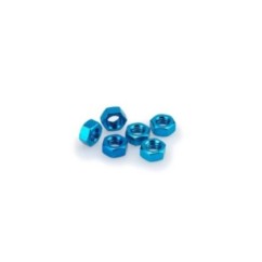 PUIG BLUE ANODIZED SCREWS KIT - COD. 0863A - Anodized aluminum nuts. Blister of 6 pieces. Size M8.