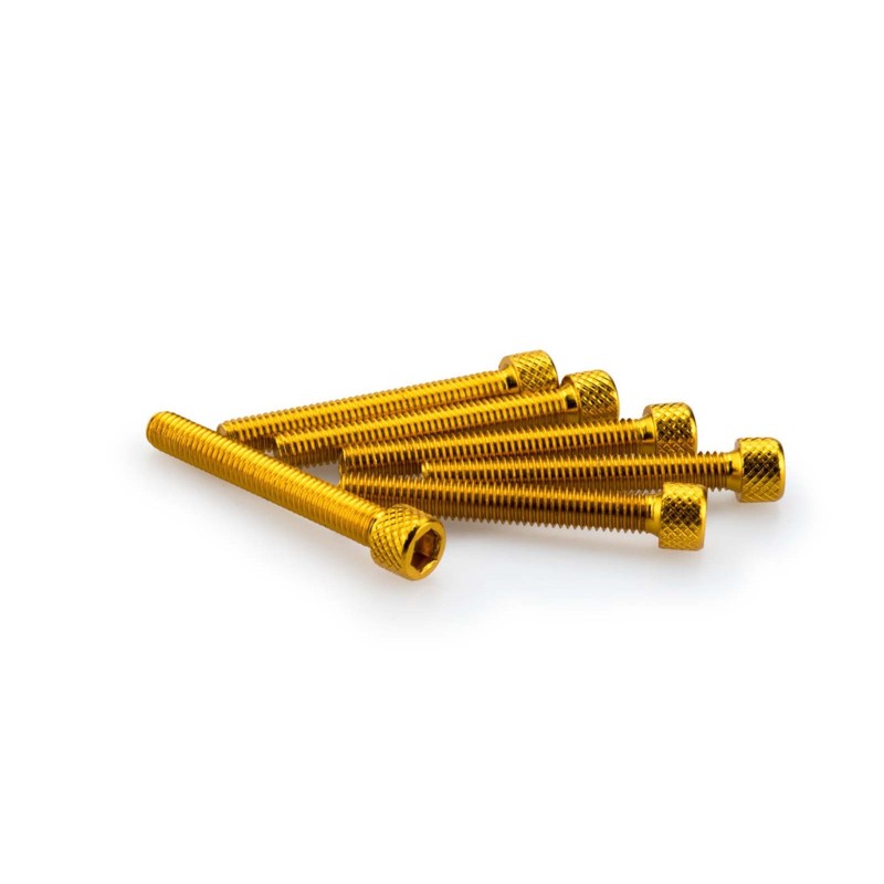 PUIG KIT DE TORNILLOS ANODIZADOS AMARILLO - COD. 0370G - Cabeza cilIndrica, casquillo hexagonal. BlIster de 6 piezas. TamaNo M6 