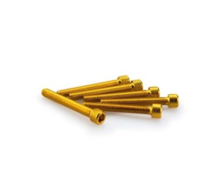 PUIG KIT DE TORNILLOS ANODIZADOS AMARILLO - COD. 0370G - Cabeza cilIndrica, casquillo hexagonal. BlIster de 6 piezas. TamaNo M6 