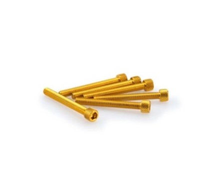 PUIG KIT DE TORNILLOS ANODIZADOS AMARILLO - COD. 0421G - Cabeza cilIndrica, casquillo hexagonal. BlIster de 6 piezas. TamaNo M6 