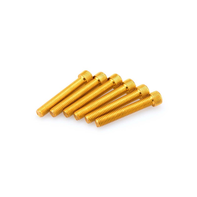 PUIG YELLOW ANODIZED SCREWS KIT - COD. 0524G - Cylindrical head, hexagon socket. Blister of 6 pieces. Size M8 x 50mm.