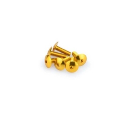 PUIG YELLOW ANODIZED SCREWS KIT - COD. 0657G - Round head, hexagon socket. Blister of 6 pieces. Size M6 x 20mm.