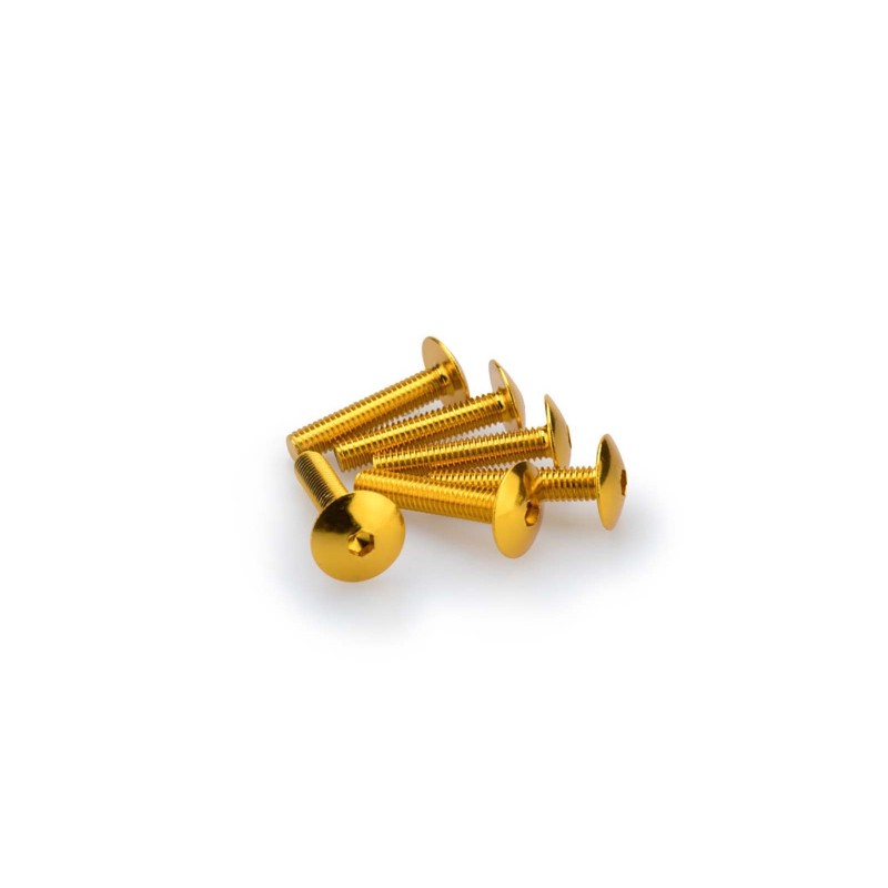 PUIG YELLOW ANODIZED SCREWS KIT - COD. 3995G - Round head, hexagon socket. Blister of 6 pieces. Size M6 x 30mm.