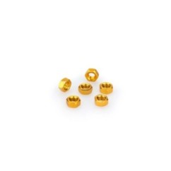 PUIG YELLOW ANODIZED SCREWS KIT - COD. 0763G - Anodized aluminum nuts. Blister of 6 pieces. Size M5.