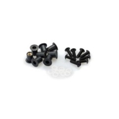 PUIG BLACK ANODIZED SCREW KIT - COD. 0957N - Round head, hexagon socket, with Silent Block. Blister of 8 pieces. Size M5.