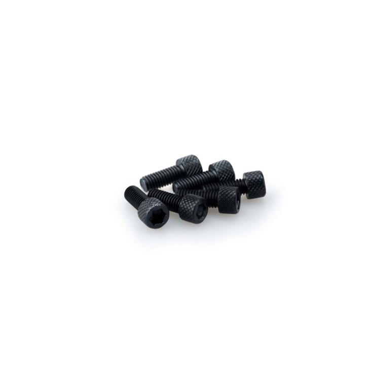 PUIG KIT VITI ANODIZZATE NERO - COD. 0363N - Testa cilindrica, cava esagonale. Blister da 6 pezzi. Misura M6 x 15 mm.