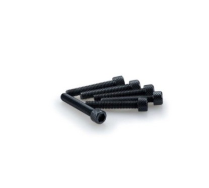 PUIG BLACK ANODIZED SCREW KIT - COD. 0346N - Cylindrical head, hexagon socket. Blister of 6 pieces. Size M6 x 35mm.