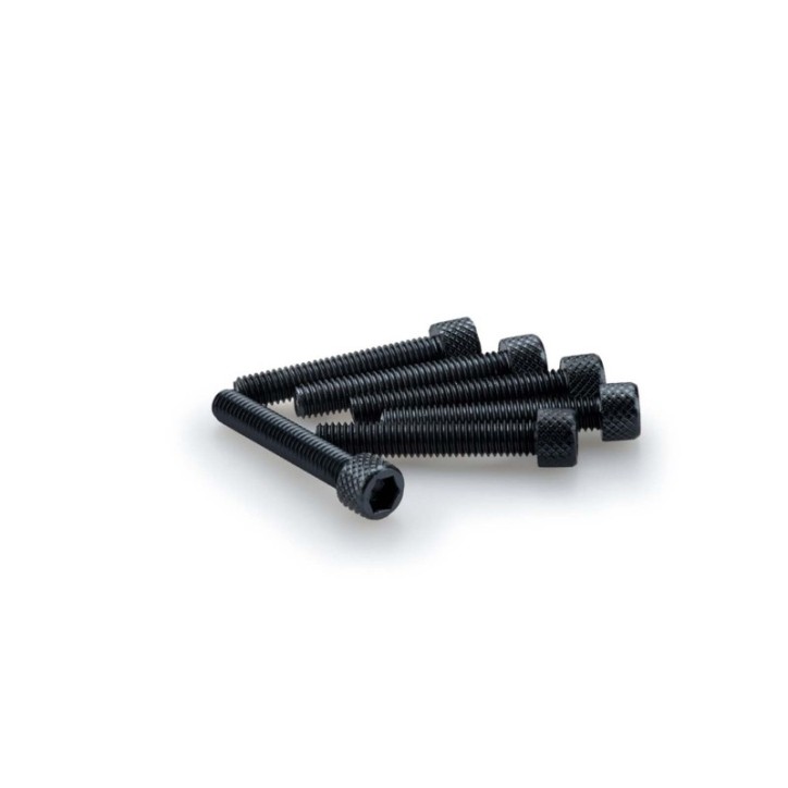 PUIG BLACK ANODIZED SCREW KIT - COD. 0346N - Cylindrical head, hexagon socket. Blister of 6 pieces. Size M6 x 35mm.