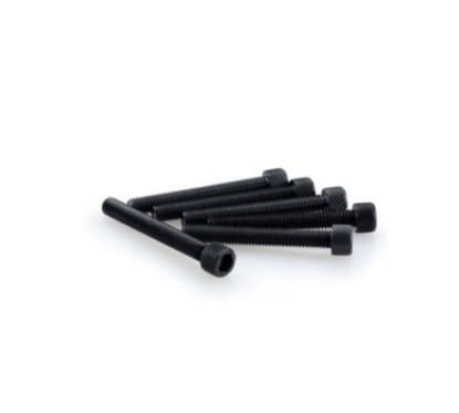 PUIG BLACK ANODIZED SCREW KIT - COD. 0370N - Cylindrical head, hexagon socket. Blister of 6 pieces. Size M6 x 45mm.