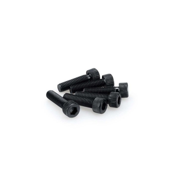 PUIG BLACK ANODIZED SCREW KIT - COD. 0473N - Cylindrical head, hexagon socket. Blister of 6 pieces. Size M8 x 30mm.